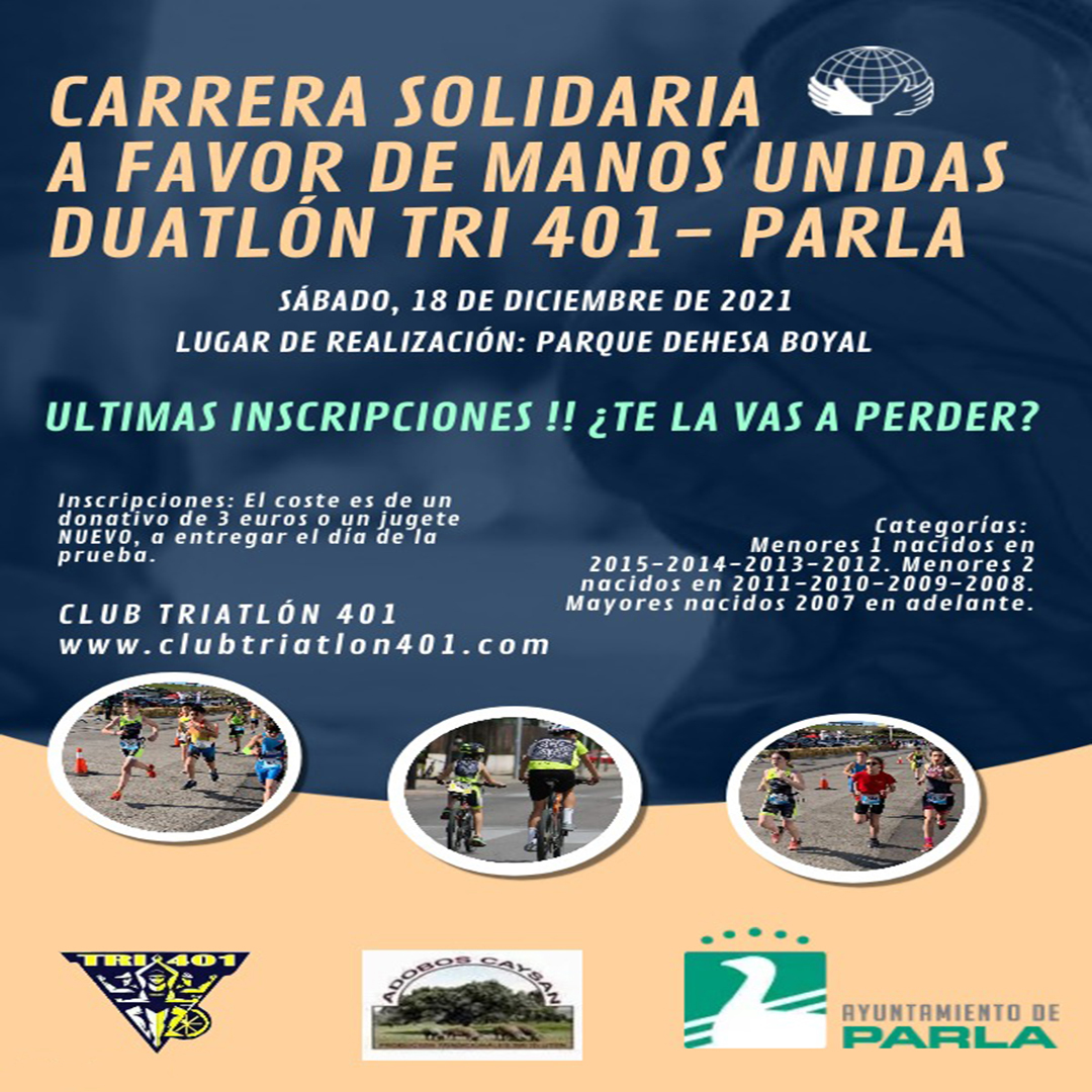 DUATLÓN SOLIDARIO EN PARLA A FAVOR DE MANOS UNIDAS